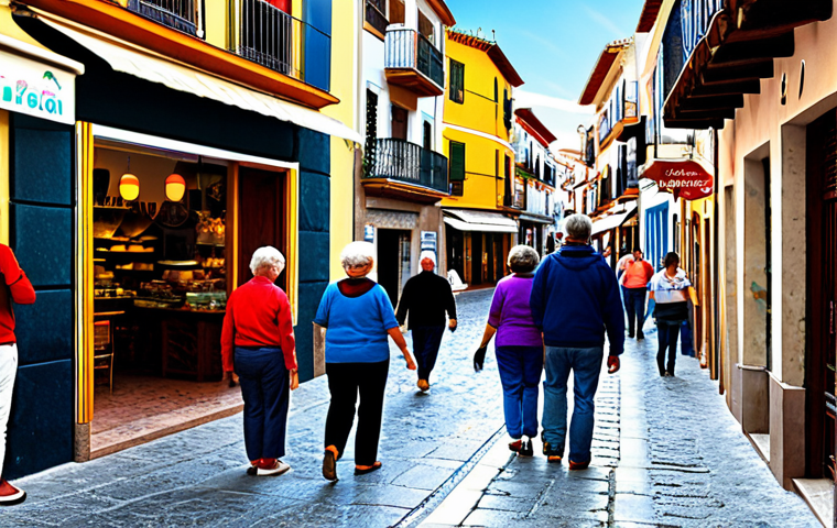 커뮤니티 내 자원 관리 및 분배 전략 - "A vibrant street scene in Mondragón, Spain, showcasing cooperative businesses and a thriving commun...